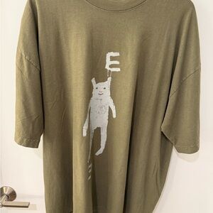 Chic Olive Cat Graphic Tee